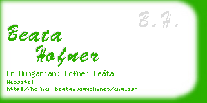 beata hofner business card